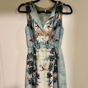 Uttam Boutique - Dress with Floral Crane Pattern